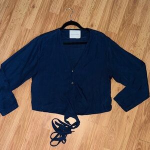 King & Tuckfield Wrap Blouse Size Large